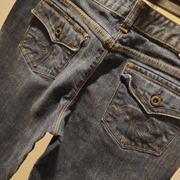 Chip & Pepper C7P Junior's Size 11 Blue Laguna Beach Flare Stretch Denim Jeans - Picture 6 of 13